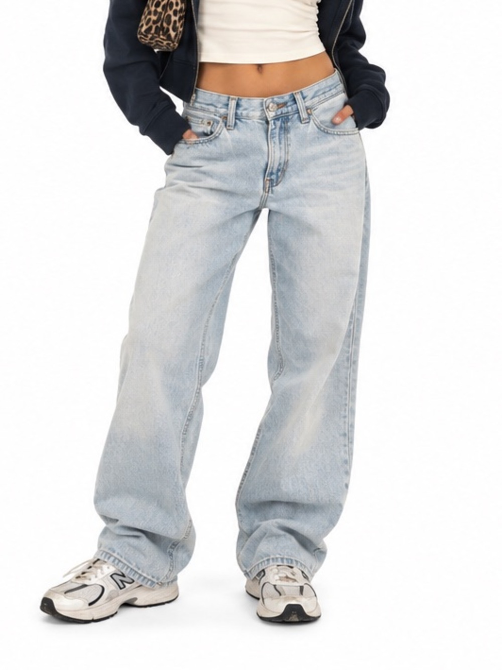 Calvin Klein 90s Loose Light Wash Wide Leg Jeans W24 Y2K Baggy Denim